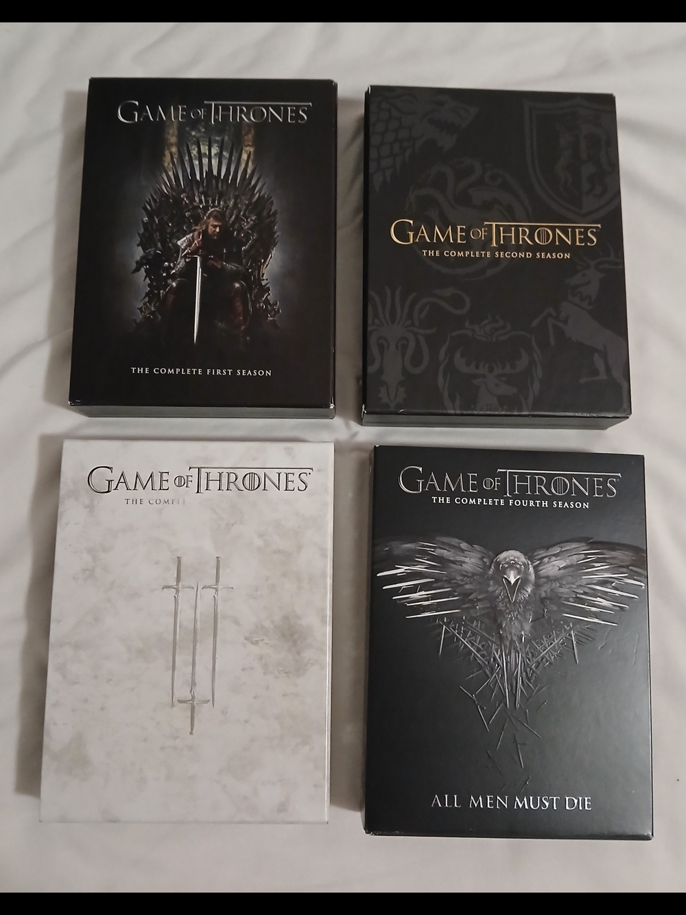 Game of Thrones: The Complete Seasons 1-4 • DVD Box Sets HBO, 5 DVD each season